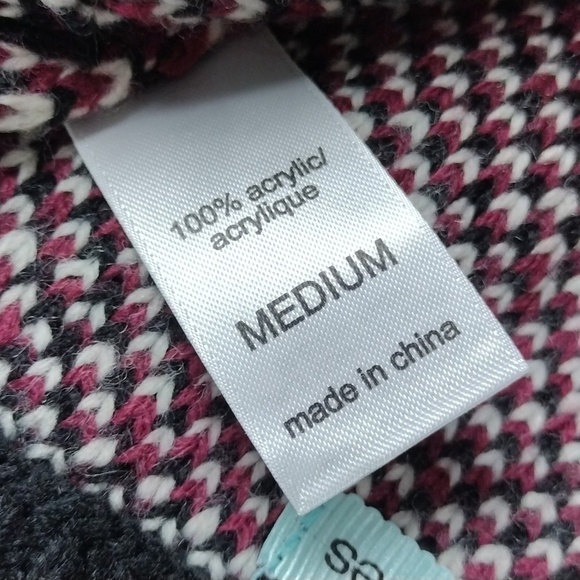 Maurices Black Burgundy Geometric Acrylic Slip On Mini Pencil Sweater Skirt NWT - Picture 6 of 11